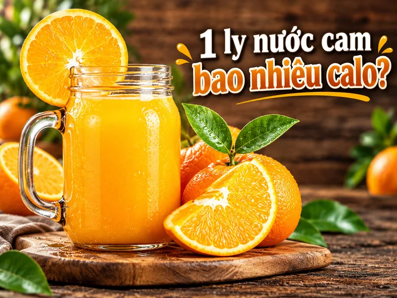 Một ly nước cam bao nhiêu calo phụ thuộc vào dung tích và cách pha.